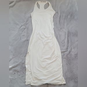 Athleta Small White Playa Racerback Ruched Maxi Dress